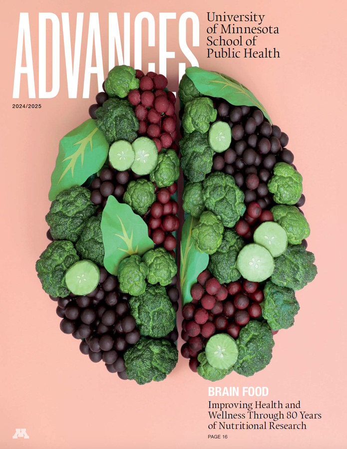 fall 2024 cover - a brain made from fruits and vegetables